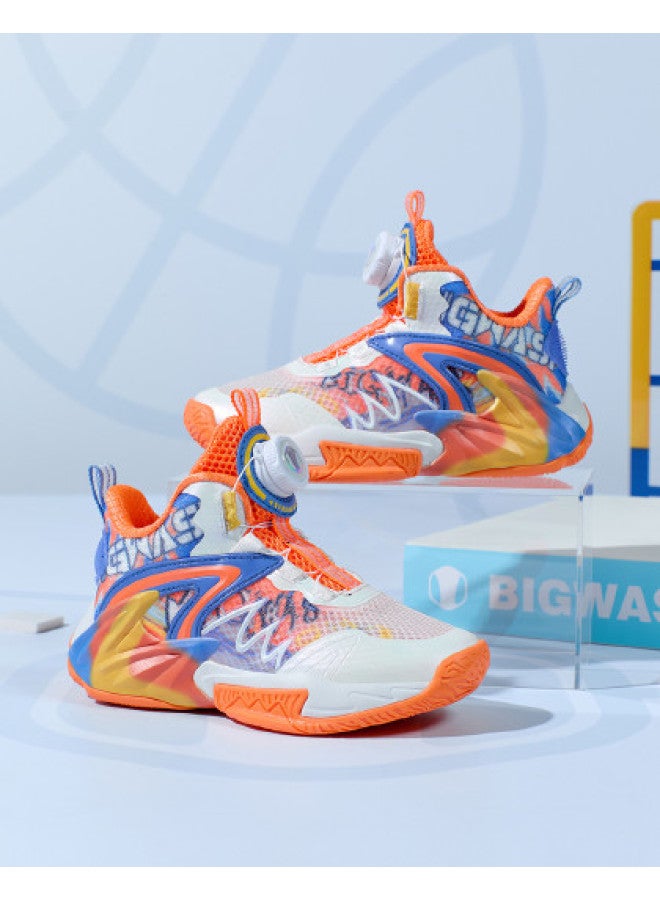 Bumblebee Rotating Buckle Kids Shoes Boys Basketball Shoes Summer Big Size Girls Comfortable Mesh Children's Sneakers Breathable Running Shoes - Image 1