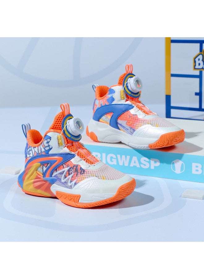 Bumblebee Rotating Buckle Kids Shoes Boys Basketball Shoes Summer Big Size Girls Comfortable Mesh Children's Sneakers Breathable Running Shoes - Image 5