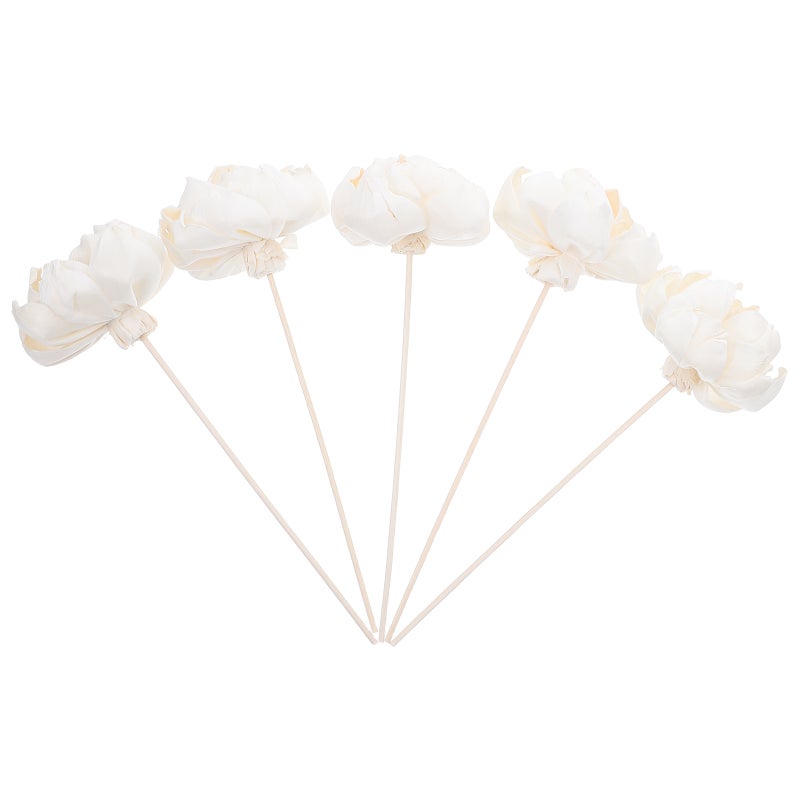 5pcs Peony Flower Diffuser Sticks: Flower Reed Diffuser - Home Fragrance Reed Sticks for Home Bedroom Office Bathroom Shelf Decor - Image 1