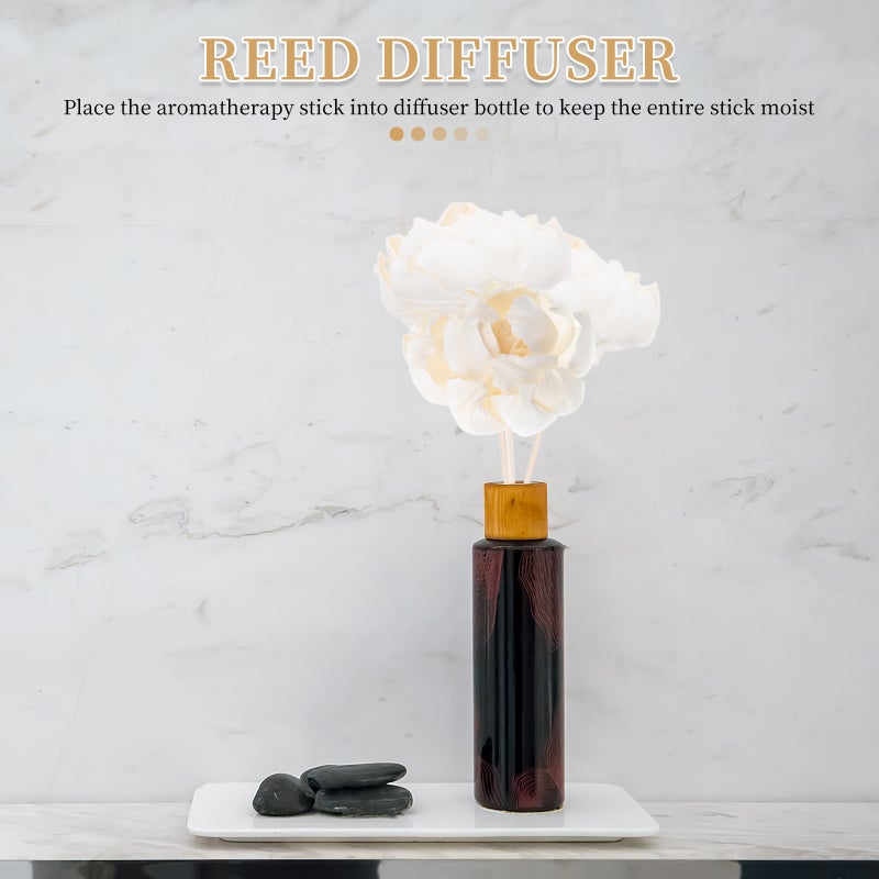 5pcs Peony Flower Diffuser Sticks: Flower Reed Diffuser - Home Fragrance Reed Sticks for Home Bedroom Office Bathroom Shelf Decor - Image 3