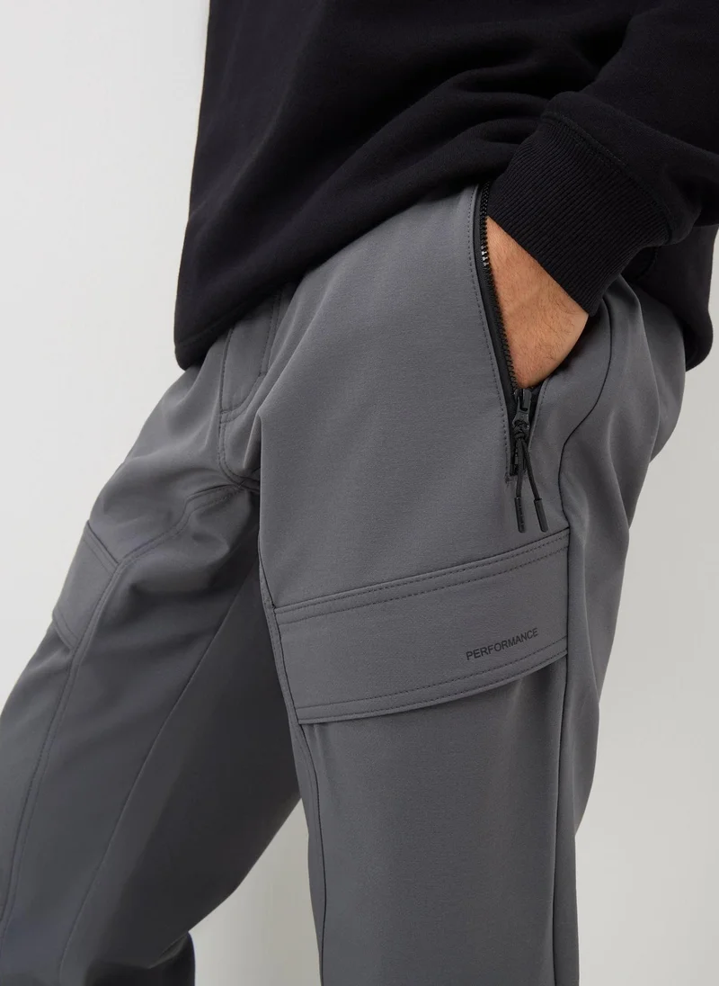 Matalan Charcoal Grey Belted Trek Trousers Regular for Men | Best Price UAE