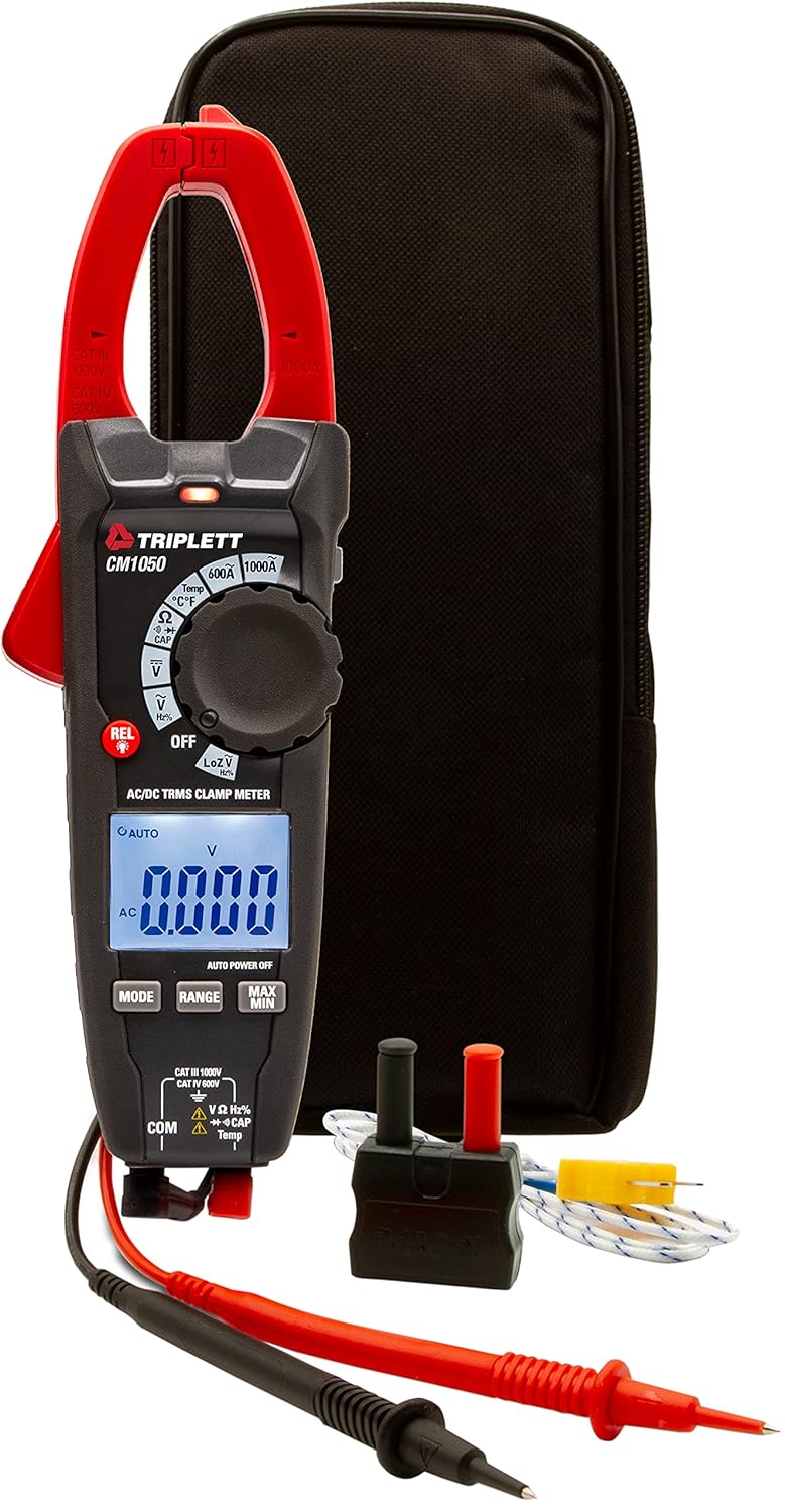 Triplett Triplett CM1050 True RMS 6000 Count 1000A ACDC Clamp Meter with Inrush LPF and LOZ  - Image 2