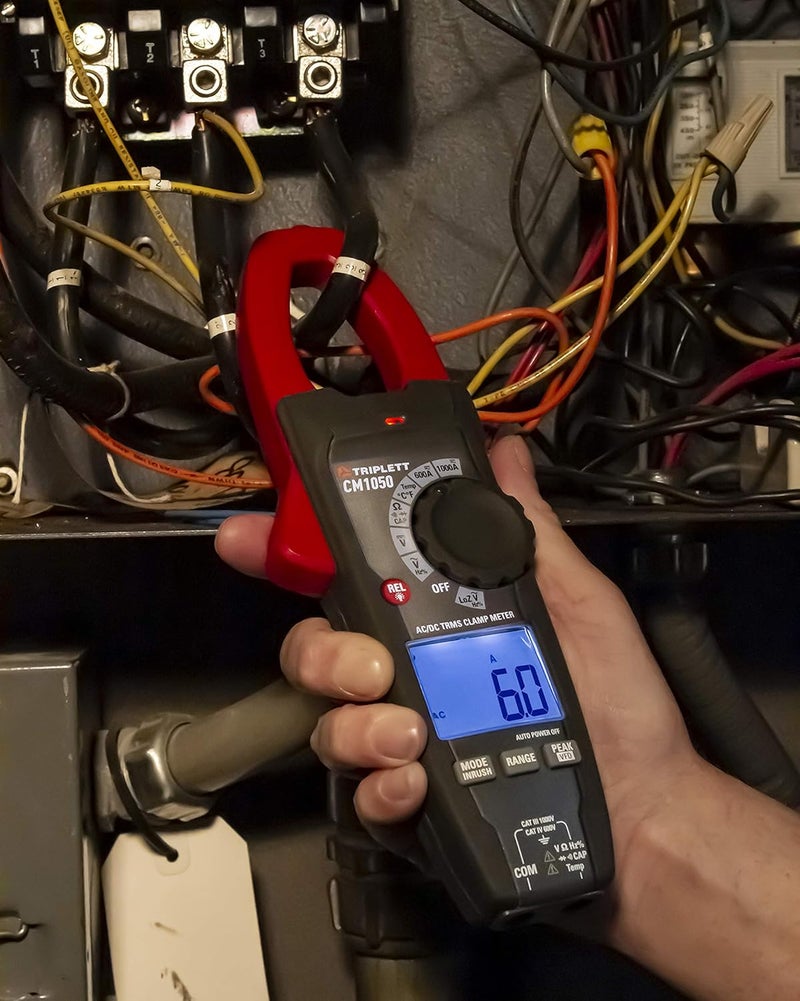 Triplett Triplett CM1050 True RMS 6000 Count 1000A ACDC Clamp Meter with Inrush LPF and LOZ  - Image 5