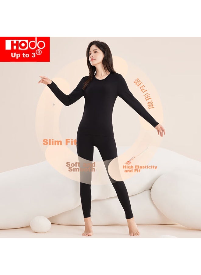 hongdou Hongdou Women's Autumn Thermal Underwear Set, 40s Soft Elastic Modal Thin Warm Base Layer  - Image 2