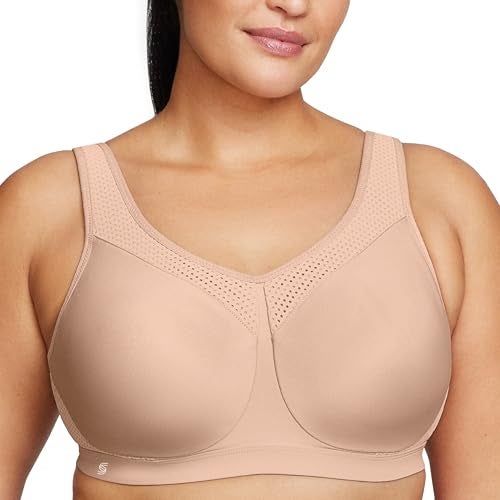 Glamorise Full Figure Plus Size High Impact Wonderwire Sports Bra Underwire #9066 Café - Image 1