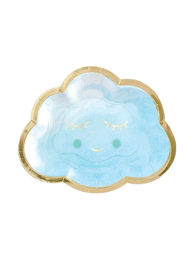 Amscan أطباق ورقية معدنية على شكل طفل رضيع 6.5 بوصة، 8 قطع، مستلزمات حفلة استقبال المولود