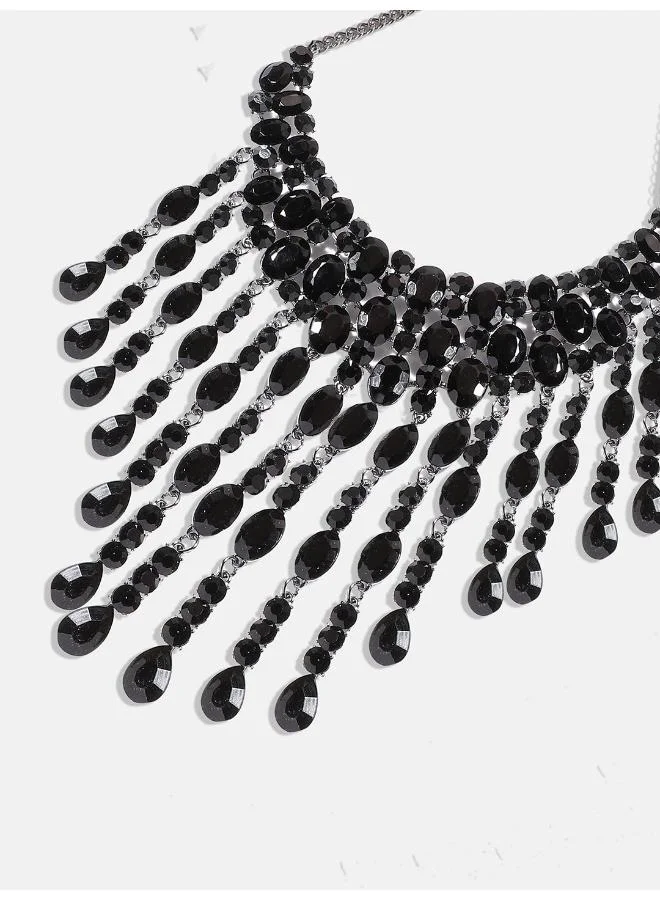 Sohi  Maxi Crystal Drop Artificial Necklace Jewellery for Women | Best Price UAE