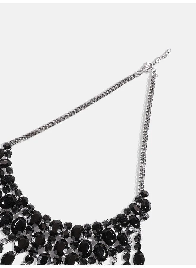 Sohi  Maxi Crystal Drop Artificial Necklace Jewellery for Women | Best Price UAE