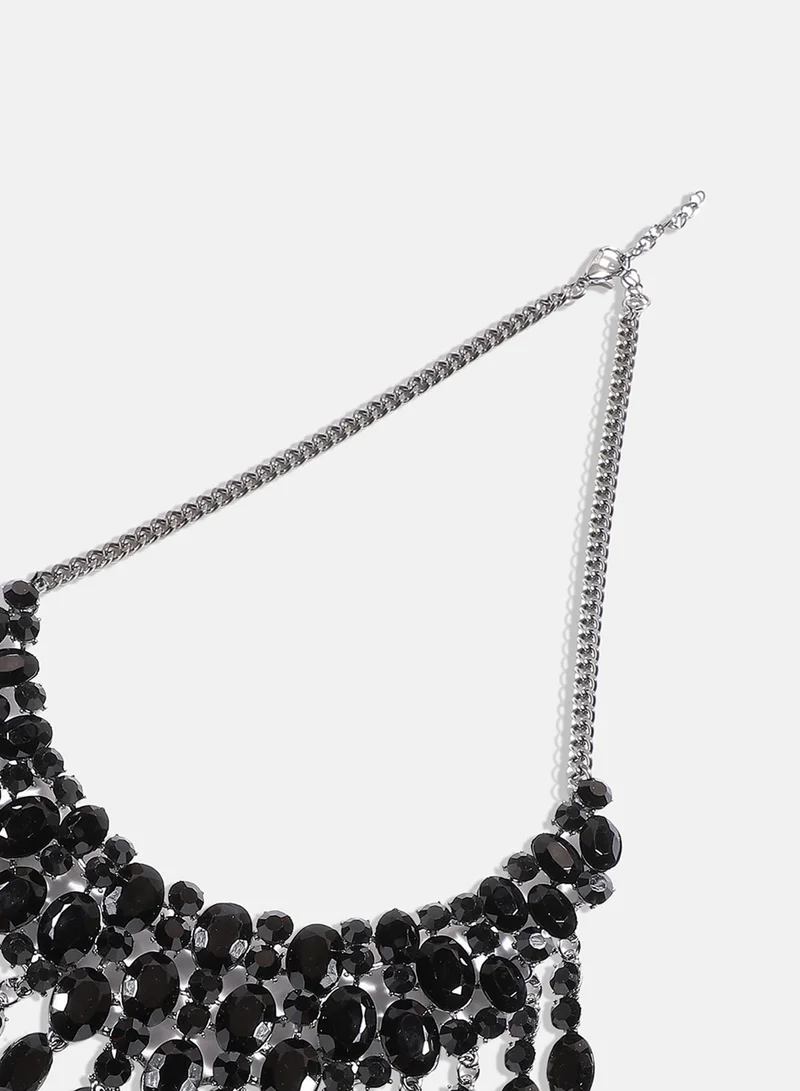 Sohi  Maxi Crystal Drop Artificial Necklace Jewellery for Women | Best Price UAE