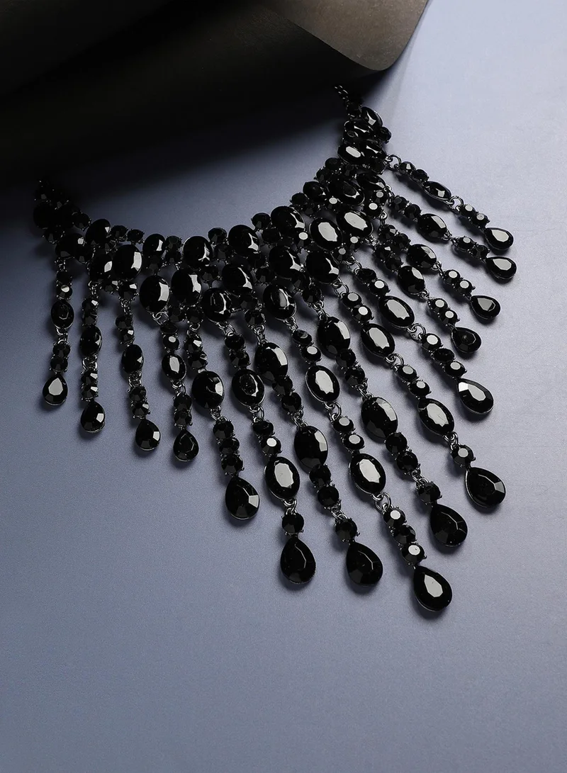 Sohi  Maxi Crystal Drop Artificial Necklace Jewellery for Women | Best Price UAE