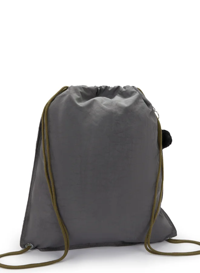 kipling Supertaboo Back To Grey Medium Backpack (With Drawstring) 09487-1Dx