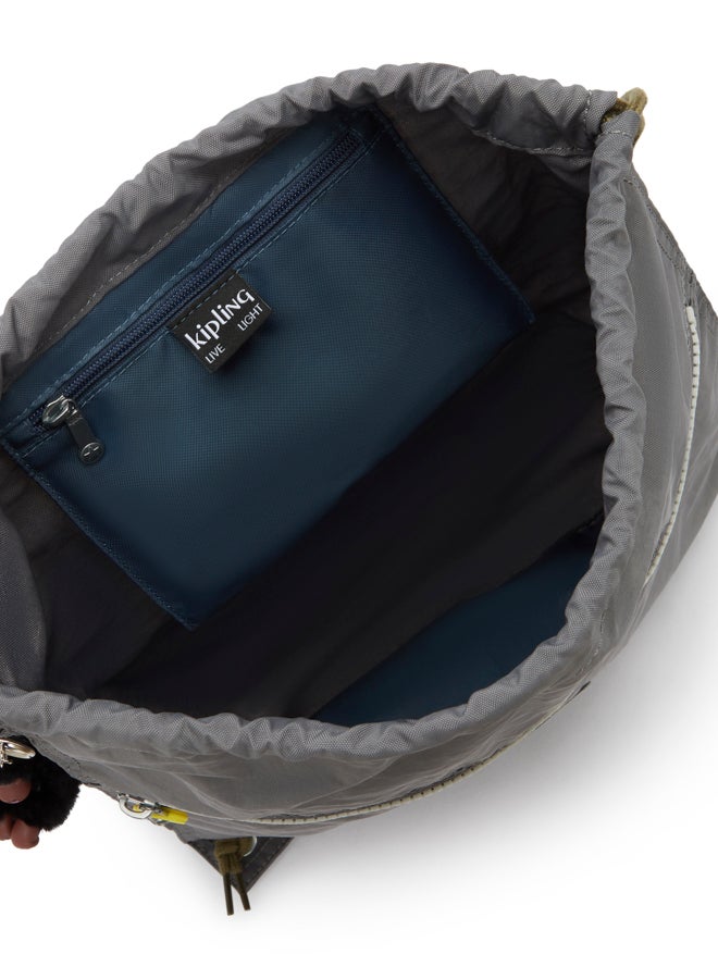 kipling Supertaboo Back To Grey Medium Backpack (With Drawstring) 09487-1Dx - Image 3