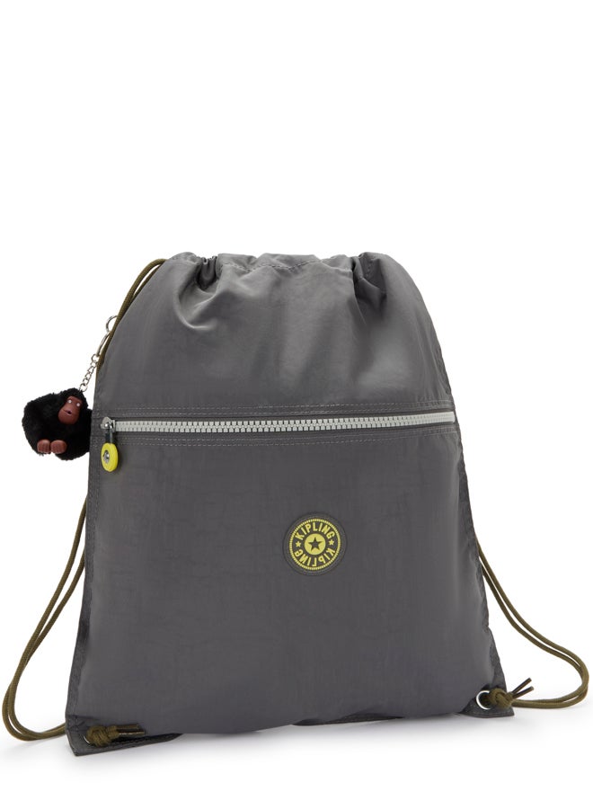 kipling Supertaboo Back To Grey Medium Backpack (With Drawstring) 09487-1Dx - Image 4