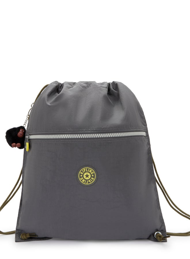 kipling Supertaboo Back To Grey Medium Backpack (With Drawstring) 09487-1Dx - Image 1
