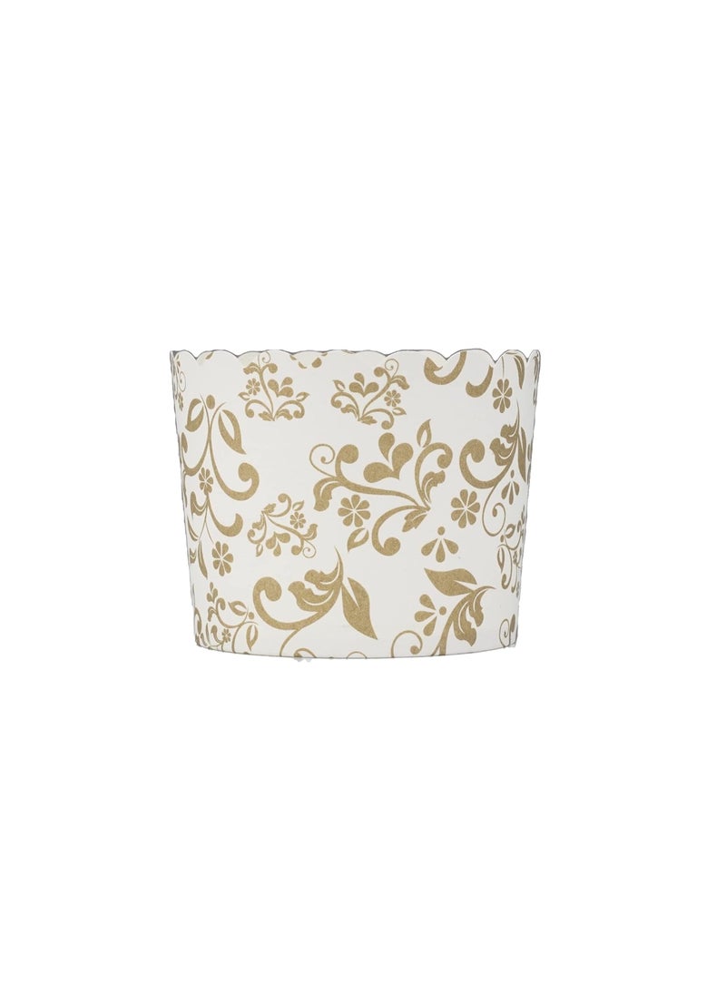Esslly Esslly Muffin Paper Cup Baking Cup Cake Mould Disposable Set of 50 80 Grams Capacity Elegant Gold Floret Design Greaseproof Oven Safe Up to 220C  - Image 4