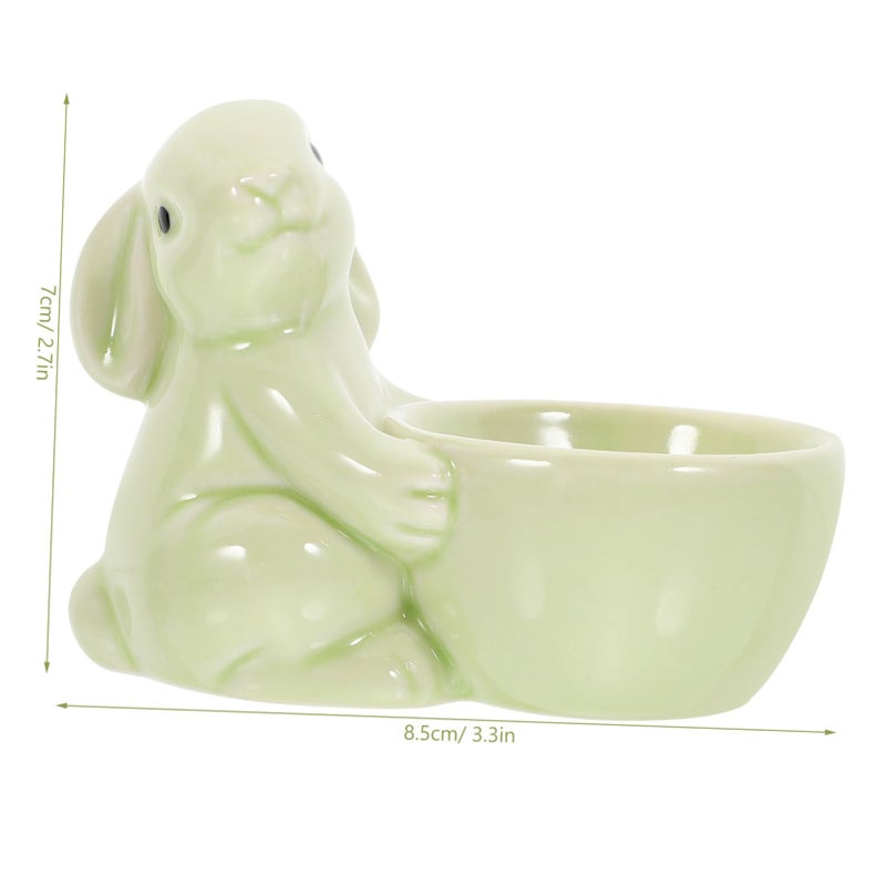 White Ceramic Rabbit Egg Holder Decorative Tabletop Kitchen Decor For Easter Gifts - Image 3