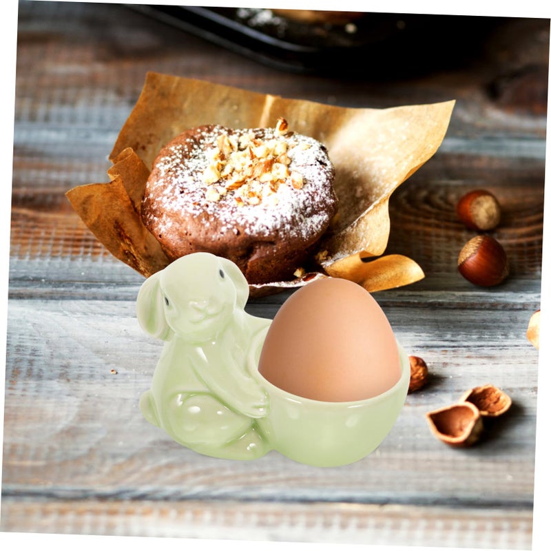 White Ceramic Rabbit Egg Holder Decorative Tabletop Kitchen Decor For Easter Gifts - Image 5