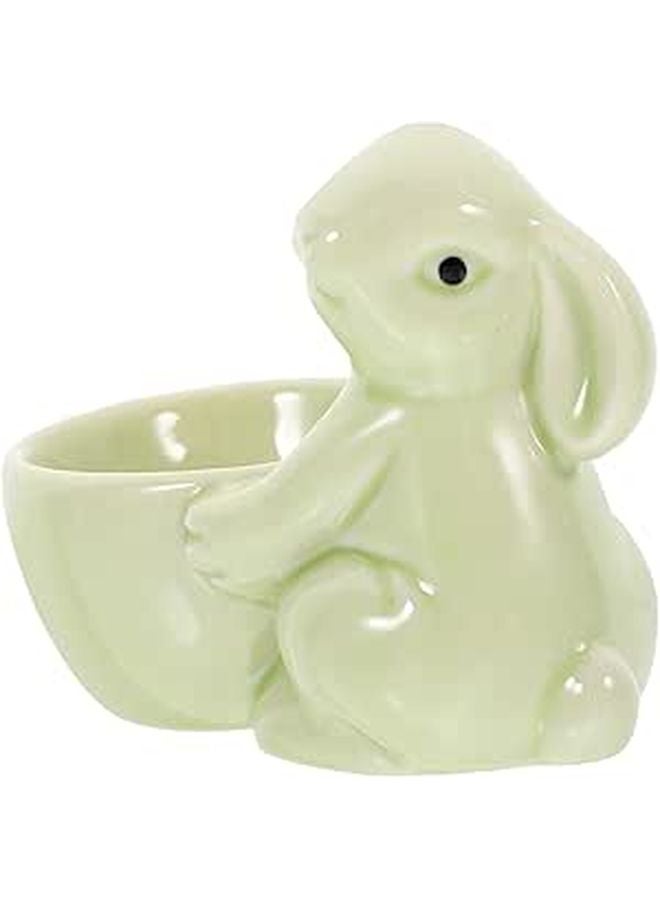 White Ceramic Rabbit Egg Holder Decorative Tabletop Kitchen Decor For Easter Gifts - Image 1