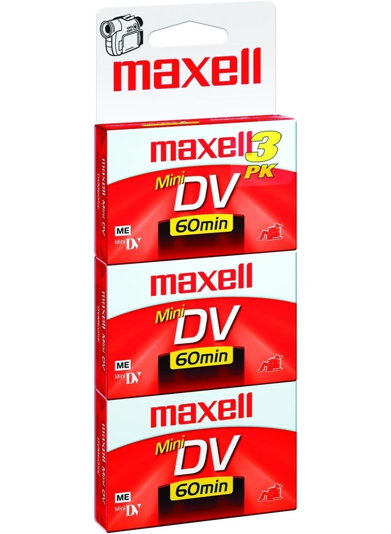 Maxell Maxell 298016 Premium Grade Mini DV Video Cassette 60 Minutes 3 pack
