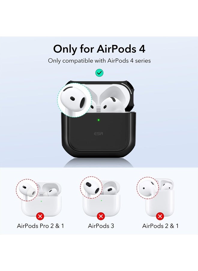 ESR - for AirPods 4 Case, Compatible with AirPods 4th Generation Case (2024) (USB-C), Compatible with MagSafe, Drop Protection Cover with Lanyard, Magnetic Lid Lock, Orbit Hybrid Case, Black - Image 1