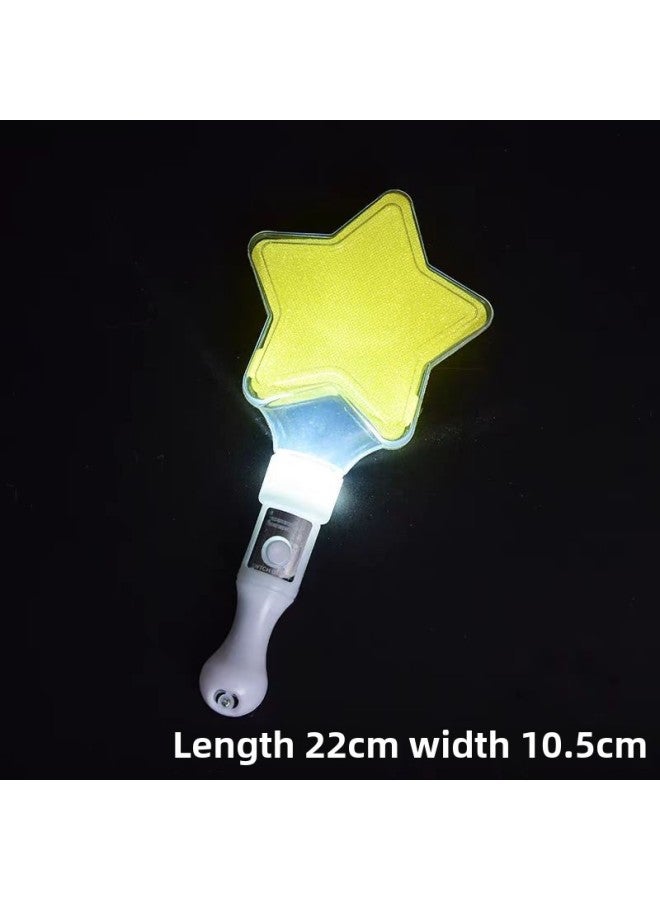 Short Flash Stick Love Stick Five-pointed Star Stick Short Luminous Stick Toy Concert Light Stick Can Be Advertised-Color:(Yellow) Short Five-pointed Star Light Stick - Image 1