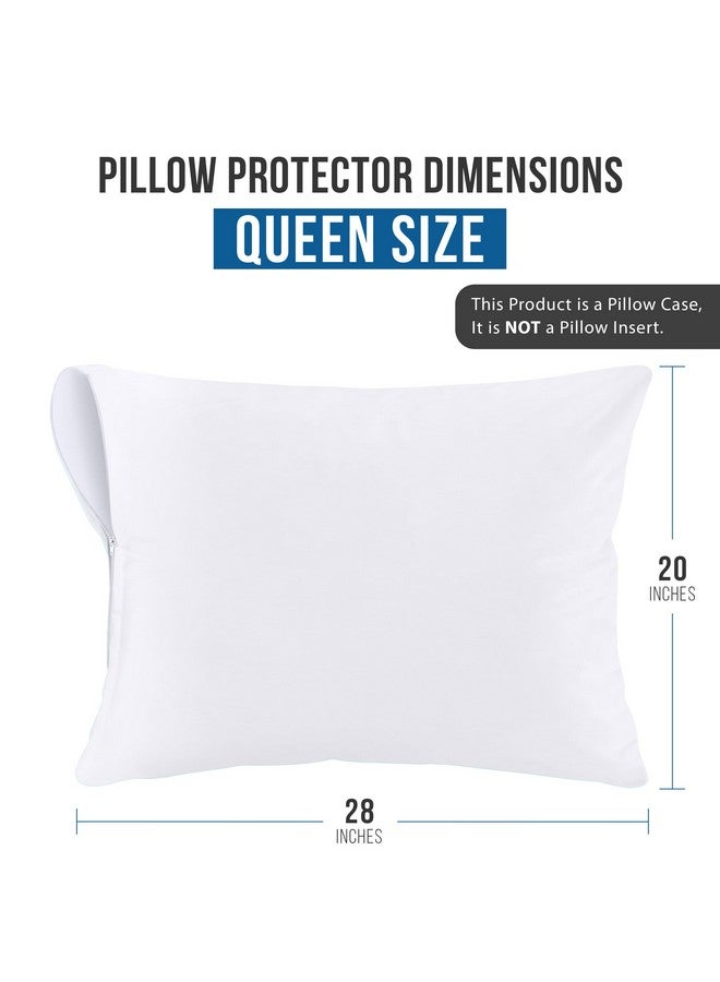 Utopia Bedding Waterproof Pillow Protectors Zippered Queen Size (2 Pack, White), Zippered Pillowcases, Bed Bug Proof Pillow Encasement Covers 20 x 28 Inches - Image 3