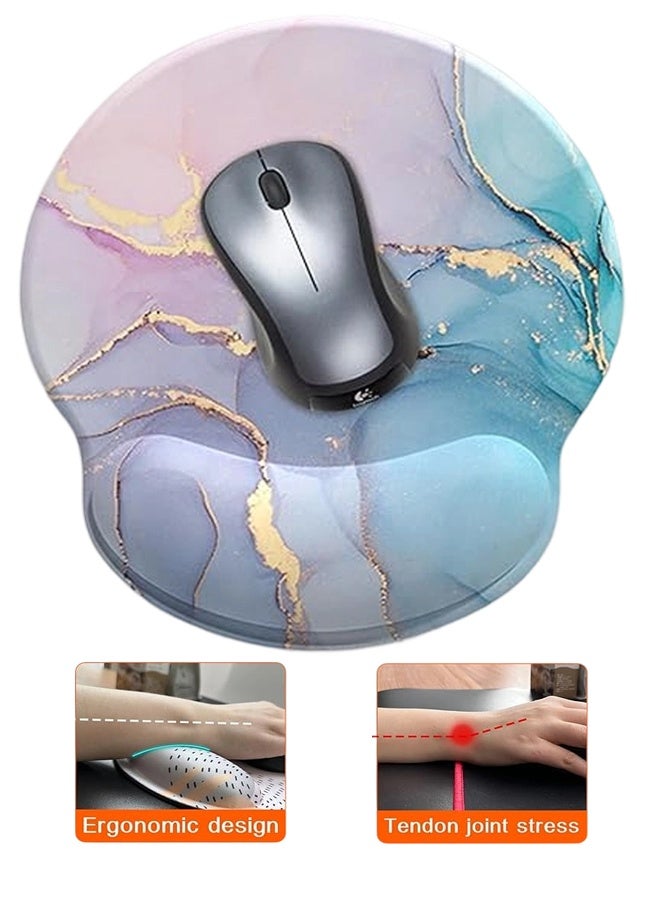 لوحة ماوس مريحة مع مسند معصم من الجل، مع دعم للمعصم وسطح أملس مريح وقاعدة من البولي يوريثين غير قابلة للانزلاق للكمبيوتر والكمبيوتر المحمول والمكتب. - Image 1