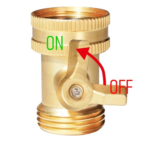 Hourleey Brass Garden Hose Shut Off Valve, 2 Pack Heavy Duty 3/4 Inch Solid Brass Garden Hose Shut Off Valve with 10 Extra Rubber Washers - Image 3
