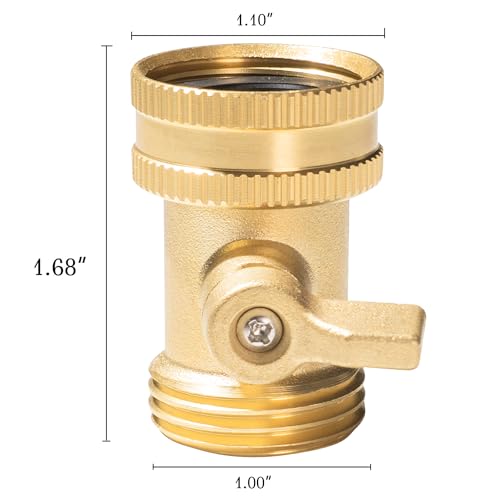 Hourleey Brass Garden Hose Shut Off Valve, 2 Pack Heavy Duty 3/4 Inch Solid Brass Garden Hose Shut Off Valve with 10 Extra Rubber Washers - Image 2