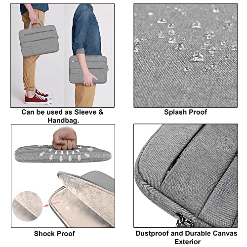 Probus 13.3 Inch Laptop Sleeve Briefcase Notebook Case Cover Handbag Business Office Travel Bag(Grey) - Image 5