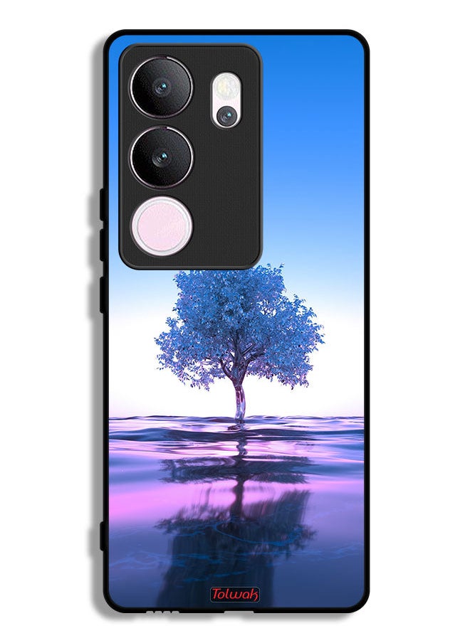 Tolwak vivo V29 Pro Protective Case Cover Tree Neon Body Of Water Reflection Digital Art  - Image 1