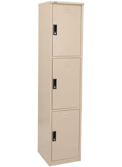 RIGID Steel Curved 3 Doors Locker Beige 180x38x46.5cm  - Image 3
