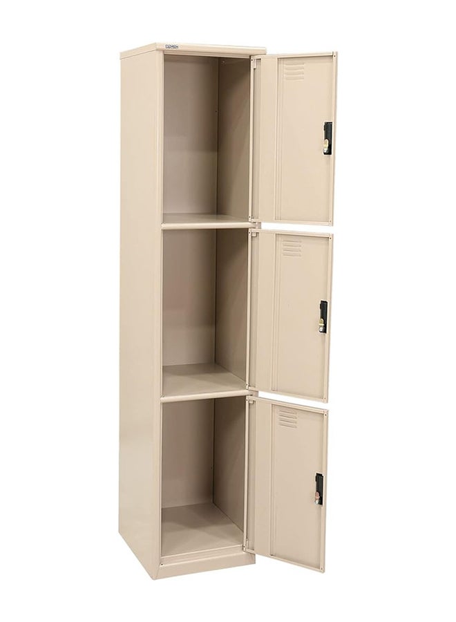 RIGID Steel Curved 3 Doors Locker Beige 180x38x46.5cm  - Image 4