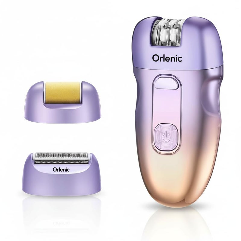 Orlenic 3-in-1 Women’s Electric Razor Hair Removal Device USB Rechargeable Epilator with LED Display, Removable Stainless Steel Blades, Multi-Functional Shaver for Legs, Arms, Face, and Body - Image 1