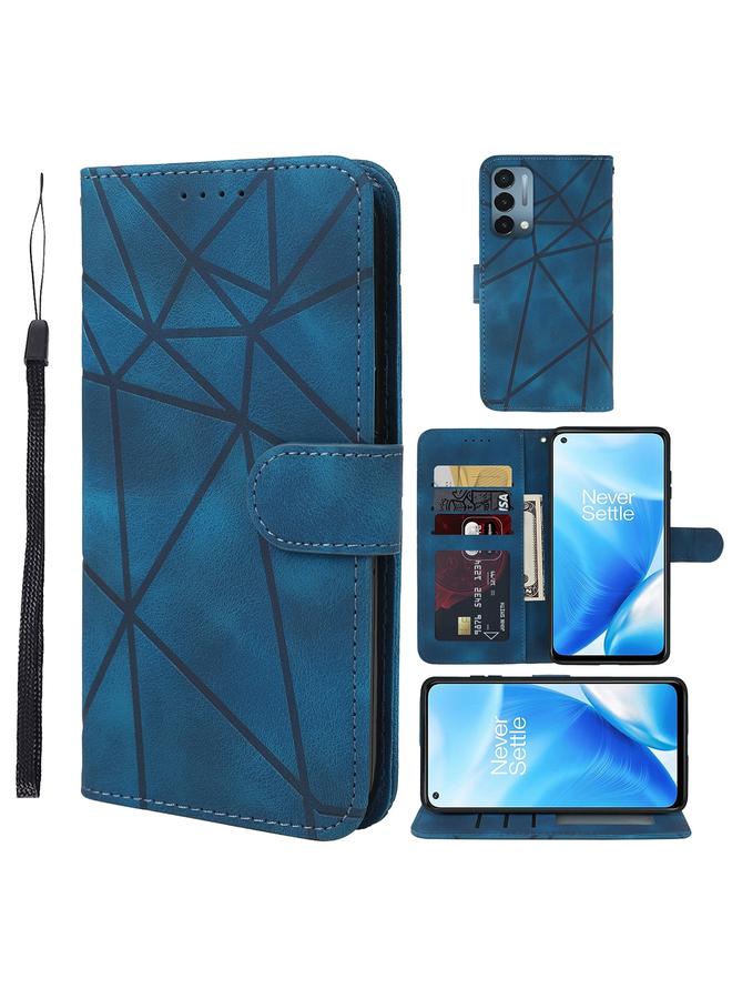 اس-توب جراب هاتف OnePlus Nord N200 5G مصنوع من الجلد بخطوط هندسية - Image 1