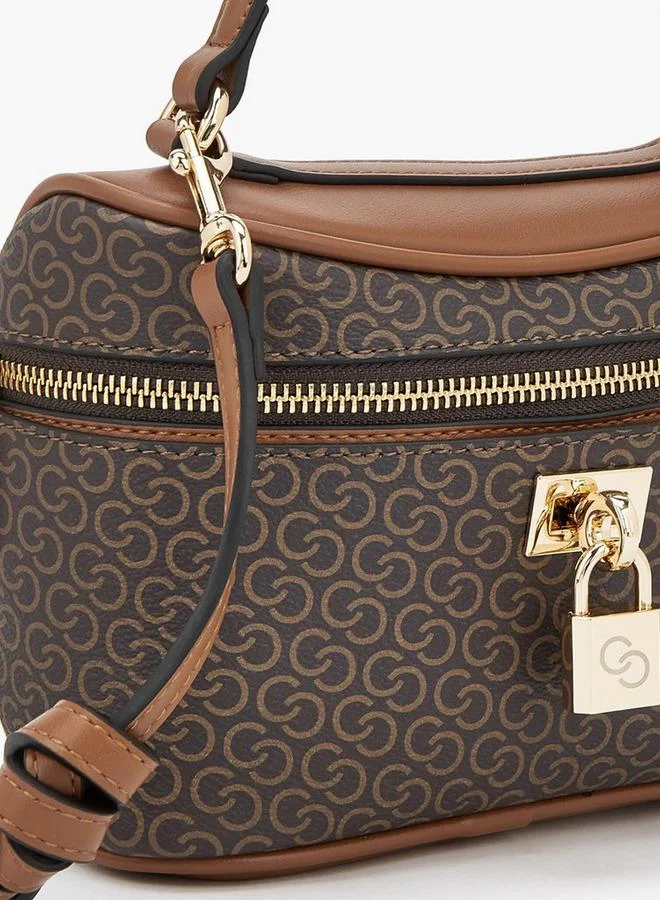 Celeste TAN Monogram Print Crossbody Bag With Detachable Strap for Women | Best Price UAE