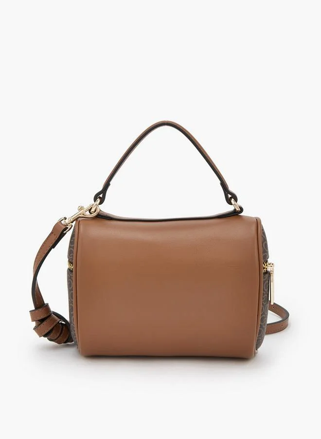 Celeste TAN Monogram Print Crossbody Bag With Detachable Strap for Women | Best Price UAE