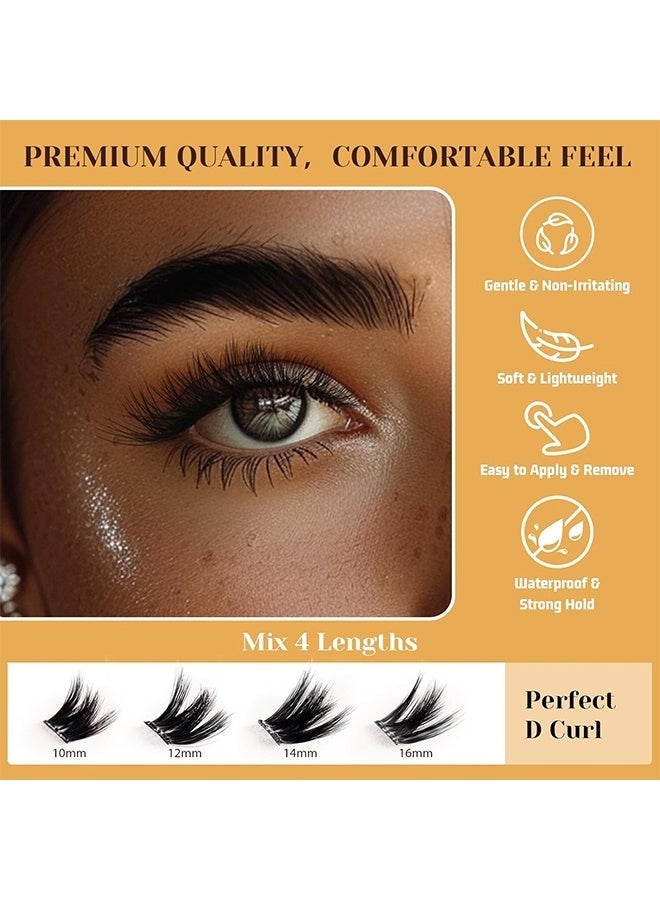 GlamKit Self-Adhesive Eyelash Clusters Kit – 120 clusters Glue-Free DIY Lashes with Tweezer, Reusable Lash Extensions for Beginners - Image 3