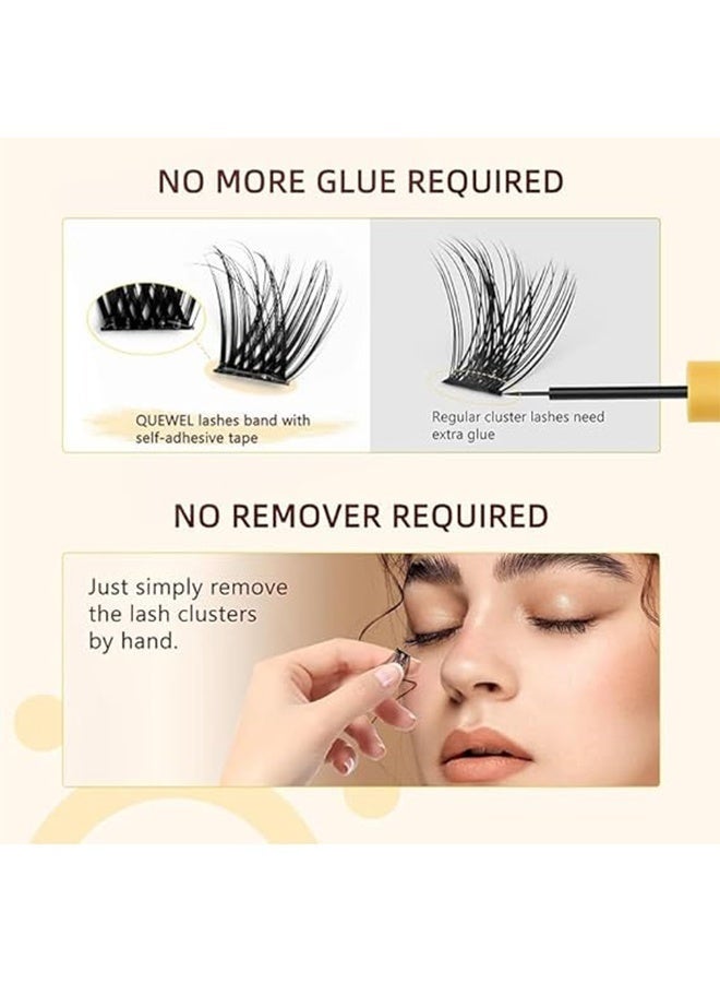 GlamKit Self-Adhesive Eyelash Clusters Kit – 120 clusters Glue-Free DIY Lashes with Tweezer, Reusable Lash Extensions for Beginners - Image 4