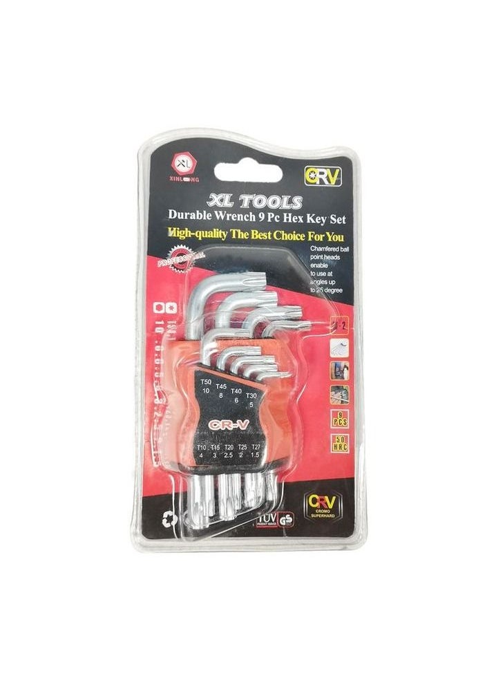 XL - Chromium Vanadium  Allen Key Set, Professional Repair Tools Set Hex Key Set 9Pcs - Image 1