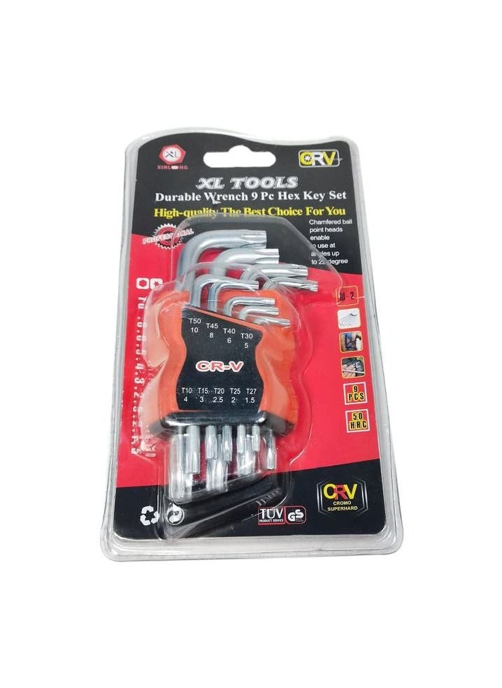 XL - Chromium Vanadium  Allen Key Set, Professional Repair Tools Set Hex Key Set 9Pcs - Image 1