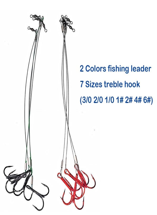 Laxygo 5-10pcs Fishing Treble Hook with Leader Nylon Coated Fishing Wire Leader with Swivel 3/0 2/0 1/0 1# 2# 4# 6# (Gray Leader, 1#-10pcs) - Image 5