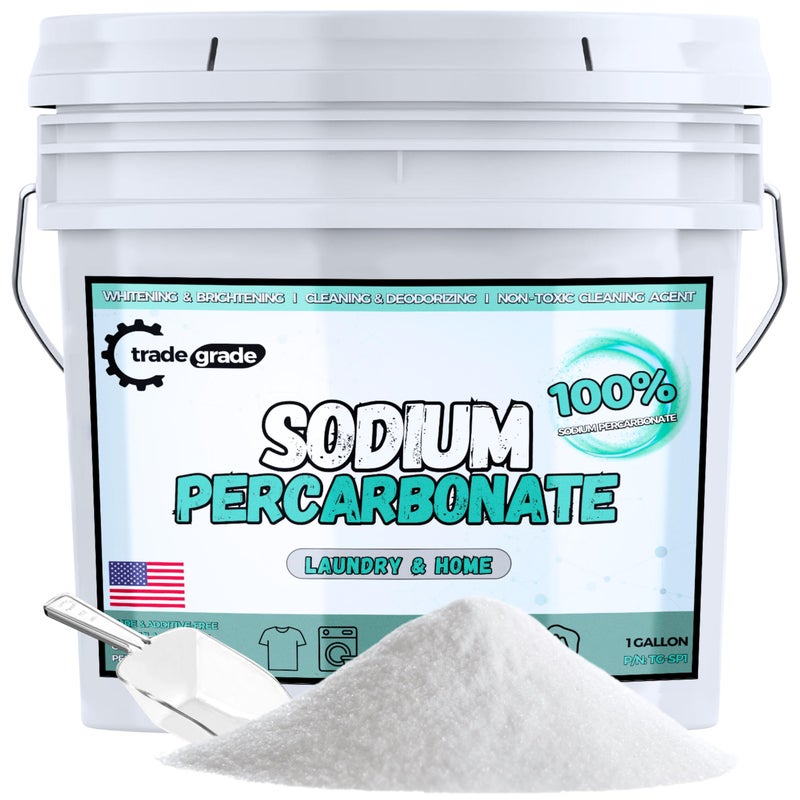 TradeGrade Sodium Percarbonate Powder - Oxygen Bleach Powder for Laundry, Home & Outdoor Cleaning - Unscented Multi-Purpose Cleaner and Stain Remover in Resealable Bucket (160 Ounce) - Image 1