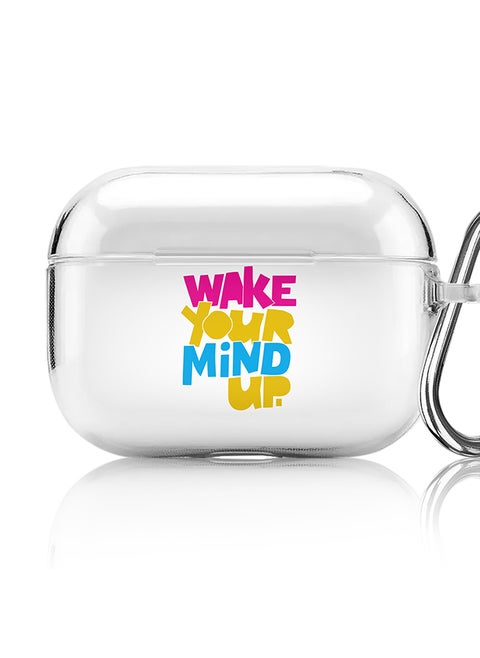 Classic Clear printed Case for Apple AirPods Pro 2nd Generation Thin Transparent Cover [Designed for Apple AirPods Pro 2nd Generation] - Wake your mind up