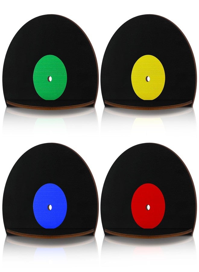 Threehoney 4 Pcs Vinyl Record Shelf Wall Mount Vinyl Record Wall Shelves Record Wall Decor Vinyl Shelf CD Record Shape Shelf Record Wall Hanging Sign Music Theme Home Decoration for Room Party Decor - Image 2