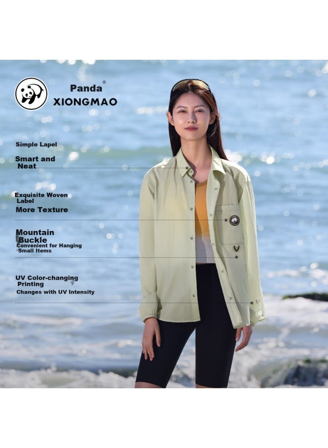 Panda Xiongmao Luotuo Series Sun Protection Clothing, Water-repellent, Cool-feeling Upf50+, Outdoor Sun Protection Shirt, Uni Style Tr126 Green, S - Image 5