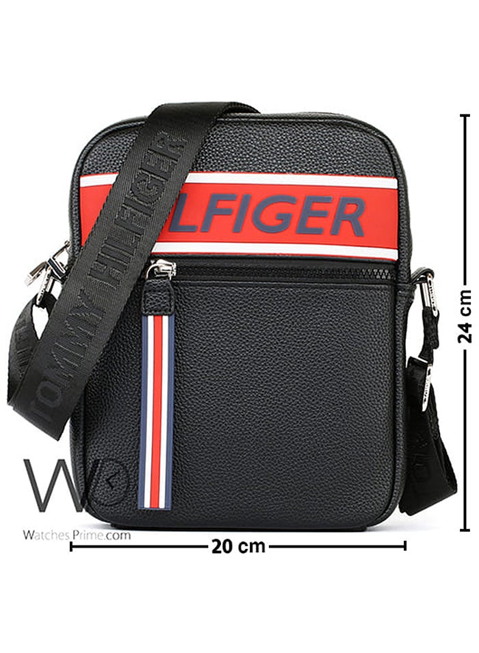 Tommy Hilfiger Denim Black Leather Hilfiger Crossbody Messenger Shoulder Bag For Men - Image 3
