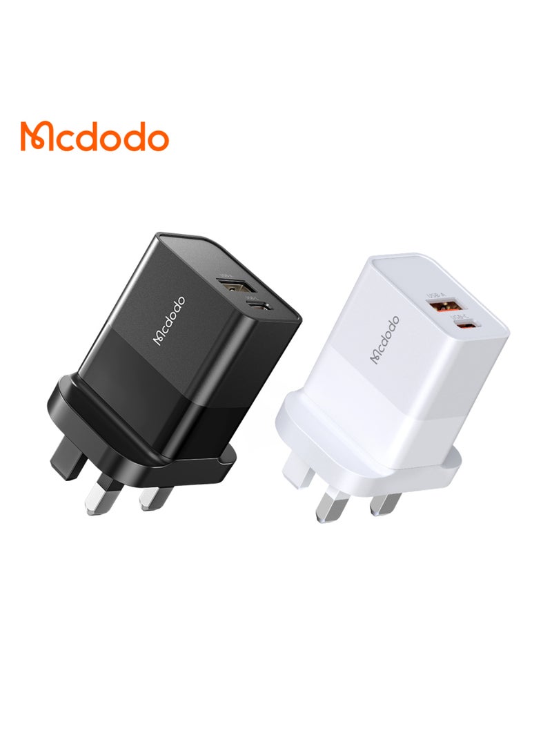 مكدودو Mcdodo شاحن سريع Hydrogen 20 واط PD مزدوج المنفذ (1C+1A) قابس بريطاني - Image 1