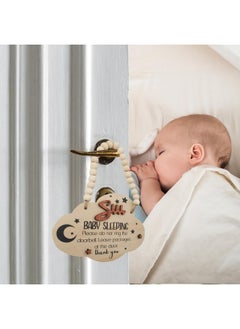 PAMBO Baby Sleeping Sign for Front door Hanging, Star and Moon Shhh Do Not Knock or Ring the Doorbell 3D Sign - Cloud  - Image 2