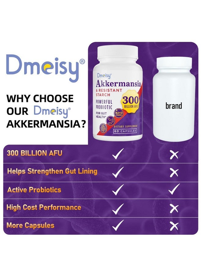 Dmeisy GLP-1 Supplement - 300 Billion AFU Akkermansia Muciniphila, Akkermansia Probiotic for Women & Men, for Boost GLP-1, Digestive, Gut, Immunity, Enhances Gut Lining Function & Intestinal Walls, 60 Count - Image 4